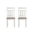 Linon Turino Set of 2 Upholstered Dining Side Chairs in Smokey White Wood