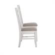 Linon Turino Set of 2 Upholstered Dining Side Chairs in Smokey White Wood