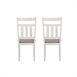 Linon Turino Set of 2 Upholstered Dining Side Chairs in Smokey White Wood