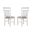Linon Turino Set of 2 Upholstered Dining Side Chairs in Smokey White Wood