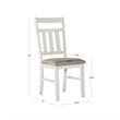 Linon Turino Set of 2 Upholstered Dining Side Chairs in Smokey White Wood