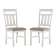 Linon Turino Set of 2 Upholstered Dining Side Chairs in Smokey White Wood