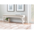 Linon Turino Tan Upholstered Bench in Smokey White Finished Wood