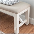 Linon Turino Tan Upholstered Bench in Smokey White Finished Wood
