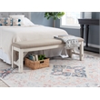 Linon Turino Tan Upholstered Bench in Smokey White Finished Wood
