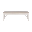 Linon Turino Tan Upholstered Bench in Smokey White Finished Wood