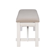 Linon Turino Tan Upholstered Bench in Smokey White Finished Wood