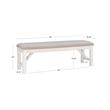 Linon Turino Tan Upholstered Bench in Smokey White Finished Wood