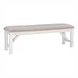 Linon Turino Tan Upholstered Bench in Smokey White Finished Wood