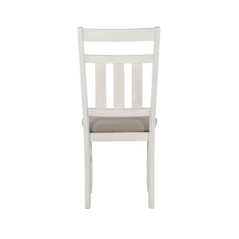 Linon Turino 6 Piece Wood Dining Set X-Frame Padded Seats in Smokey White Finish