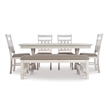 Linon Turino 6 Piece Wood Dining Set X-Frame Padded Seats in Smokey White Finish