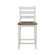 Linon Cain Wood 2 Tone Ladder Back Counter Stools Set of 2 in Light Gray Finish