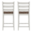 Linon Cain Wood 2 Tone Ladder Back Counter Stools Set of 2 in Light Gray Finish