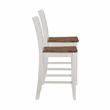 Linon Cain Wood 2 Tone Ladder Back Counter Stools Set of 2 in Light Gray Finish