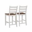 Linon Cain Wood 2 Tone Ladder Back Counter Stools Set of 2 in Light Gray Finish