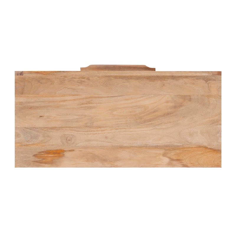 Linon Josie Wood 3 Drawer Cabinet Cane Detailing Gold Metal Base in Natural