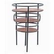 Linon Carter Three Tiered Iron and Wood Side Table/Plant Stand in Black/Natural