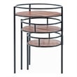 Linon Carter Three Tiered Iron and Wood Side Table/Plant Stand in Black/Natural