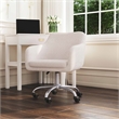 Linon Colton Adjustable Upholstered Office Chair with Wheels in Natural Sherpa