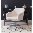 Linon Colton Adjustable Upholstered Office Chair with Wheels in Natural Sherpa