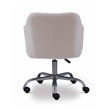 Linon Colton Adjustable Upholstered Office Chair with Wheels in Natural Sherpa