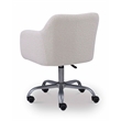 Linon Colton Adjustable Upholstered Office Chair with Wheels in Natural Sherpa