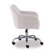 Linon Colton Adjustable Upholstered Office Chair with Wheels in Natural Sherpa