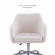 Linon Colton Adjustable Upholstered Office Chair with Wheels in Natural Sherpa