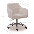 Linon Colton Adjustable Upholstered Office Chair with Wheels in Natural Sherpa