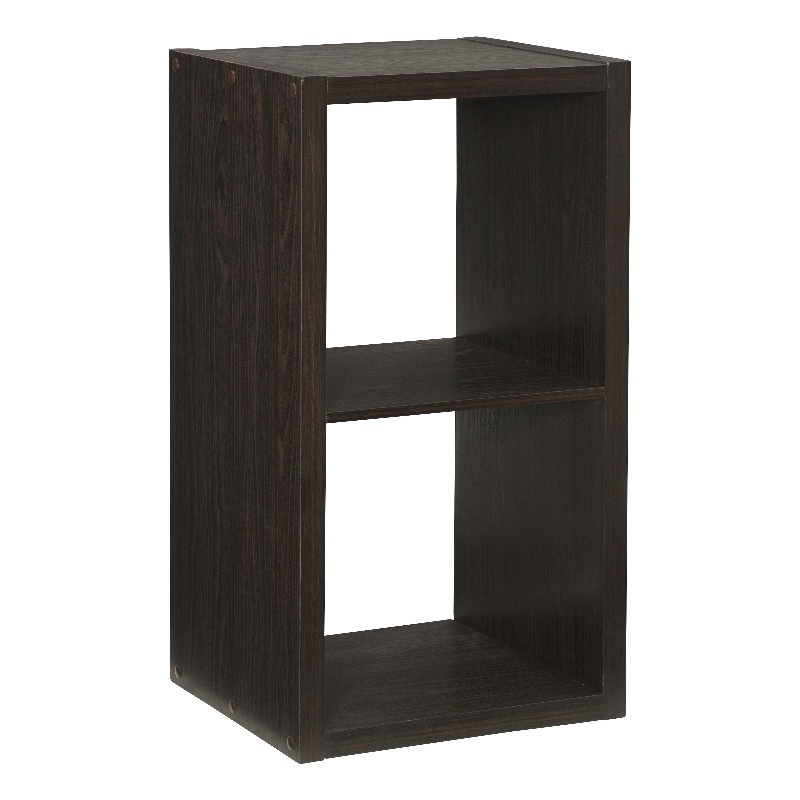 Linon Lane Two Cubby Open Back Storage Cabinet in Espresso Wood