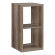 Linon Lane Two Cubby Open Back Storage Cabinet in Gray Wood
