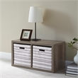 Linon Lane Two Cubby Open Back Storage Cabinet in Gray Wood