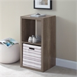 Linon Lane Two Cubby Open Back Storage Cabinet in Gray Wood