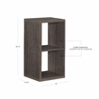 Linon Lane Two Cubby Open Back Storage Cabinet in Gray Wood