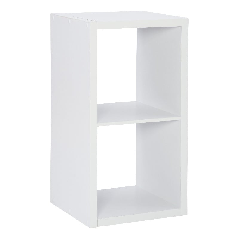 Linon Lane Two Cubby Open Back Storage Cabinet in White Wood
