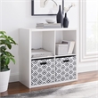 Linon Lane Four Cubby Open Back Storage Cabinet in White Wood