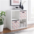 Linon Lane Four Cubby Open Back Storage Cabinet in White Wood