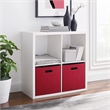 Linon Lane Four Cubby Open Back Storage Cabinet in White Wood