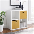 Linon Lane Four Cubby Open Back Storage Cabinet in White Wood