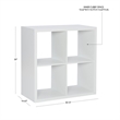 Linon Lane Four Cubby Open Back Storage Cabinet in White Wood