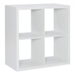 Linon Lane Four Cubby Open Back Storage Cabinet in White Wood
