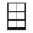 Linon Lane Six Cubby Open Back Storage Cabinet in Espresso Wood
