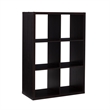 Linon Lane Six Cubby Open Back Storage Cabinet in Espresso Wood