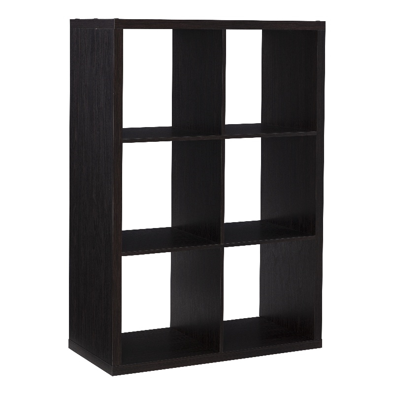 Linon Lane Six Cubby Open Back Storage Cabinet in Espresso Wood