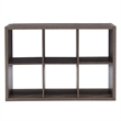 Linon Lane Six Cubby Open Back Storage Cabinet in Gray Wood