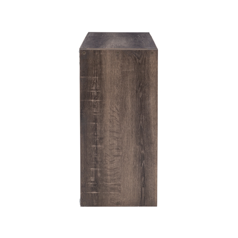 Linon Lane Six Cubby Open Back Storage Cabinet in Gray Wood