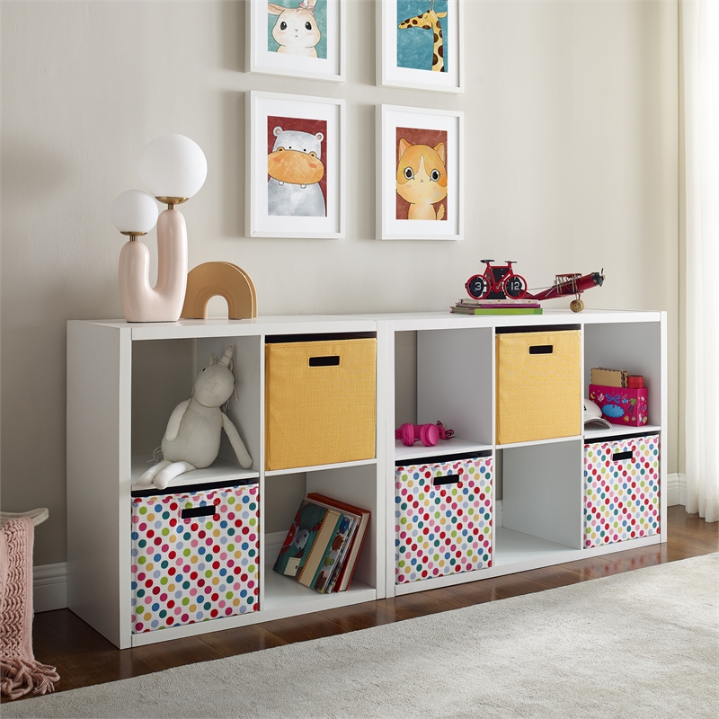 Linon Lane Six Cubby Open Back Storage Cabinet in White Wood
