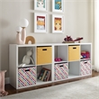 Linon Lane Six Cubby Open Back Storage Cabinet in White Wood