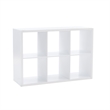 Linon Lane Six Cubby Open Back Storage Cabinet in White Wood