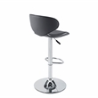 Linon Chrome Faux Leather Round Back Swivel Adjustable Gaslift Barstool in Gray
